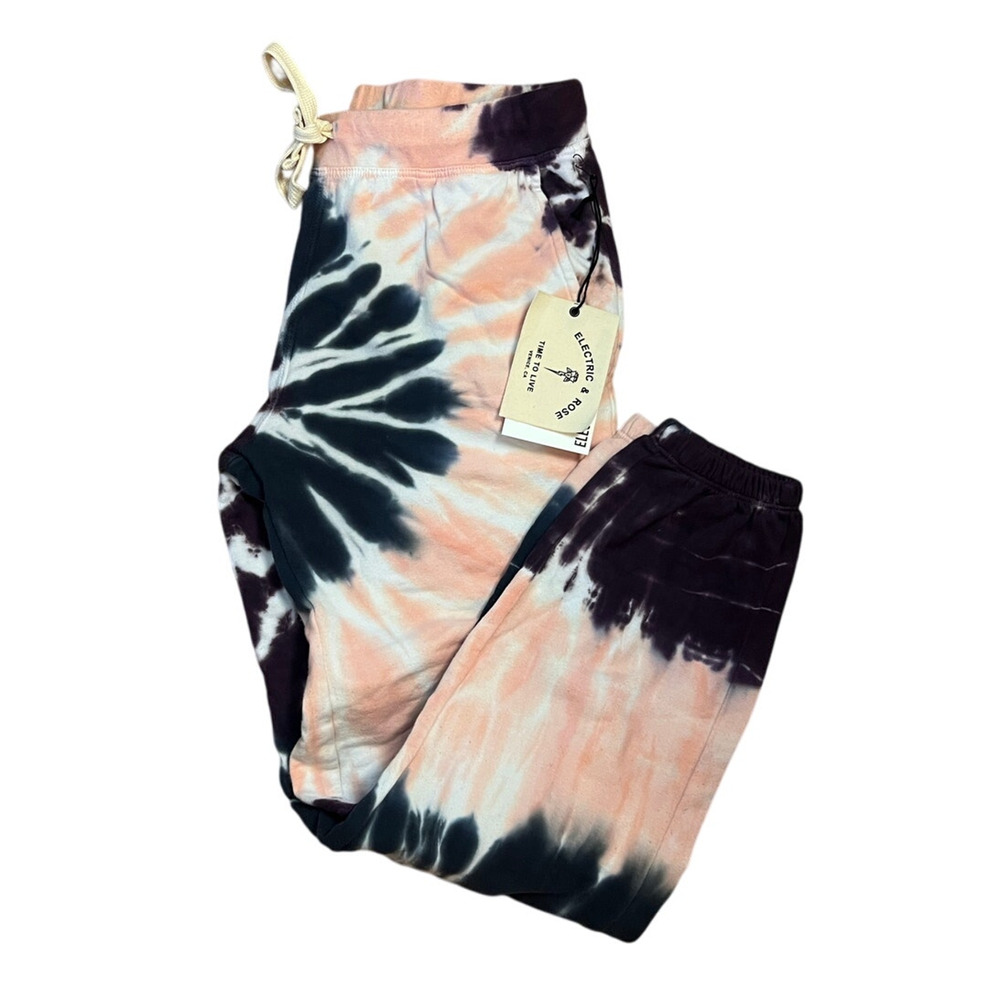 NWT $158 Electric & Rose Vendima Tie Dye Pink Purple Sweatpants Joggers Size XS